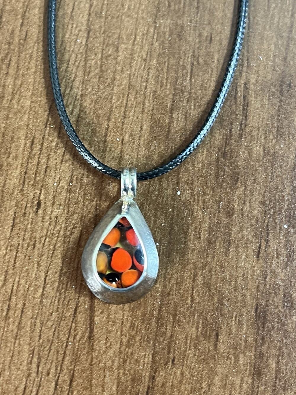 Huayruro Red & Black Teardrop Pendant Necklace